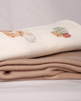 Set Copertina Eucalipto e Mussola Puro Cotone