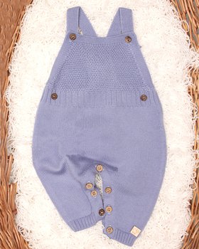 Salopette in Maglia per Neonato in Pura Lana Merino