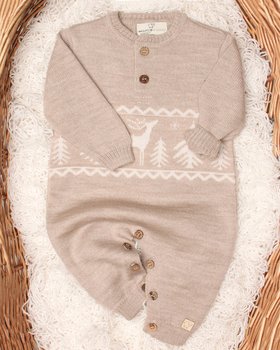 Tutina Renne Neonati in Pura Lana Merino Extrafine