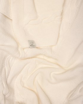 Coperta Culla Trecce Neonati Pura Lana Cardata