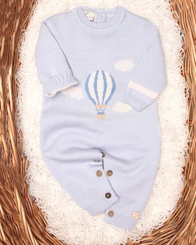 Tutina  Mongolfiera Neonato in Pura Lana Merino Extrafine