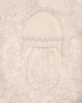Berrettino Paraorecchie Jacquard Neonati Pura Lana Cardata