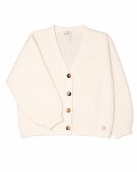 Strickjacke mit V-Ausschnitt Mädchen aus reiner Wolle