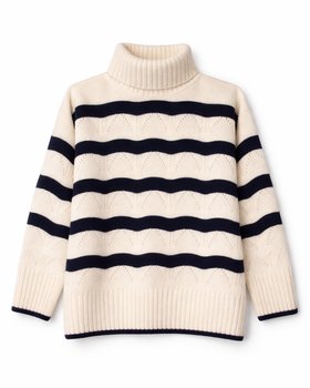 Strickpullover für Mädchen aus reiner Wolle