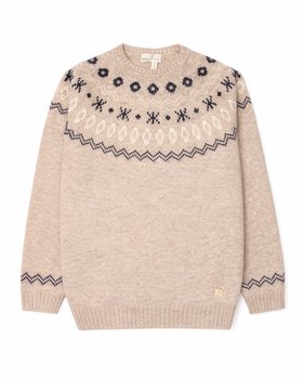 Maglia Girocollo Jacquard Pura Lana Merino Ultrafine Bambini