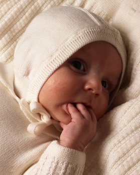 Berretto Amish Neonato PrimaLana in Pura Lana Vergine Merino Extrafine