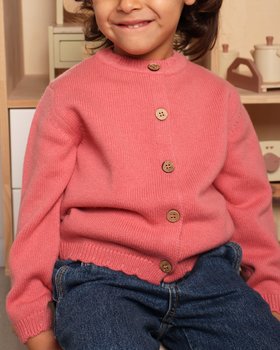 Giacca in maglia Bimba in Pura Lana Merino Ultrafine