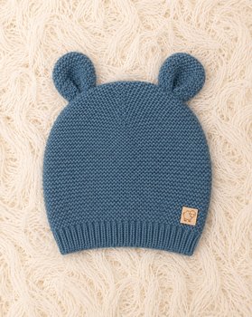 Berretto Orecchie in Pura Lana Merino Neonati