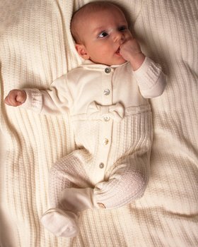 Tutina Neonata Fiocco in Pura Lana Vergine Merino Extrafine