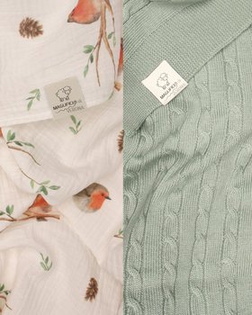 Set Copertina Lana Merinos e Mussola in Cotone