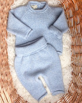 Completo Neonato Moulinè in Pura Lana Merino
