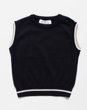 Gilet con Riga Girocollo in Puro Cotone Bio