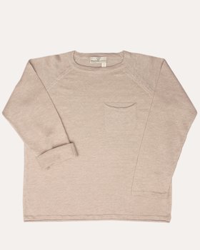 Rundhalsausschnitt aus reiner Baumwolle und reinem Leinen