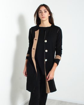 Reversible Pure Wool Coat for Women with 3 Buttons