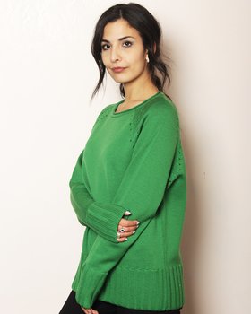 Maglia Punzonata Scatola Pura Lana Donna