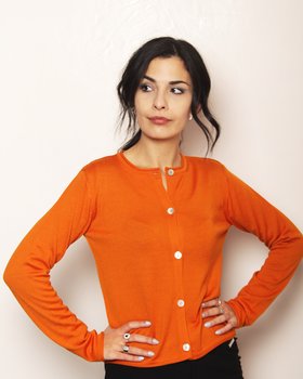 Cardigan Basico Pura Lana Donna