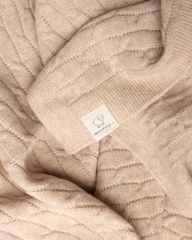 Copertina Nascita Trecce Culla in Pura Lana Merino Ultrafine