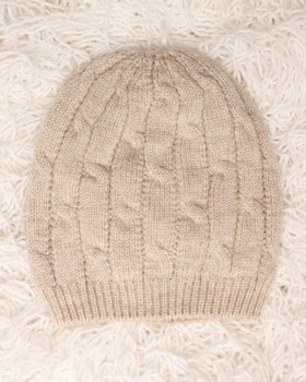 Berretto Neonato Trecce in Pura Lana Merino Ultrafine