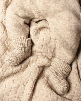 Hausschuhe aus ultrafeiner Wolle für Neugeborene