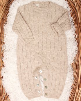 Tutina Trecce Neonati in Pura Lana Merino Ultrafine