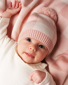 Vichy Beret aus reiner Merinowolle