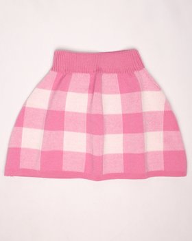 Mädchen-Strickrock Vichy aus reiner Merinowolle