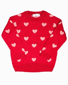 Maglia Girocollo Cuori Bimba in Puro Cotone BIO