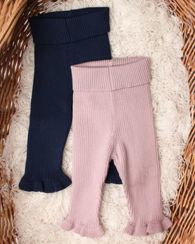 Leggings Costina Volant Puro Cotone Bio Neonata