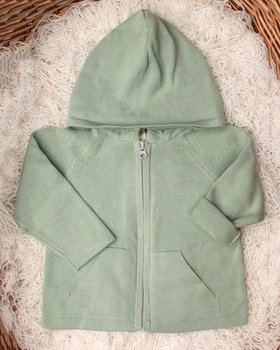 Giacca Zip con Cappuccio Puro Cotone BIO