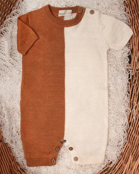 Pagliaccetto Neonati in Puro Lino e Puro Cotone Bicolor