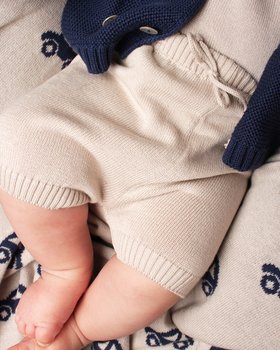Pantalone Corto Neonati in Puro Cotone Bio