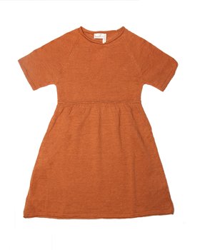 Basic dress in pure cotton and pure linen girl