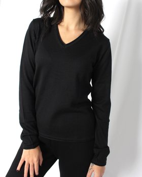 Pure wool sweater V-neck woman
