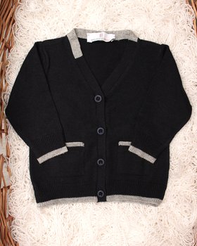 Cardigan Bordo Contrasto in Puro Cotone BIO Neonato