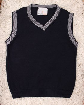 Gilet Scollo a V Senza Maniche in Puro Cotone Bio Neonati