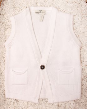 Gilet Bottone in Puro Cotone Bio Neonati
