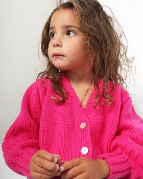 Merinos Pure Wool Balloon Cardigan for Girls