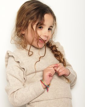 Ultra-fine pure merino wool Fru Fru waistcoat for girls