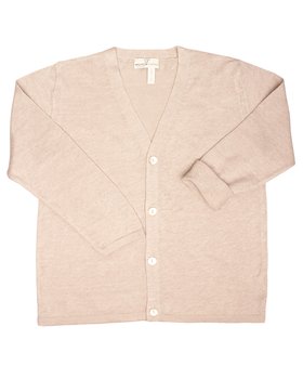 Basic cardigan in pure cotton and pure linen for boys
