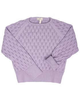 Round Neck Traforato Glicine in Pure Organic Cotton for Girls