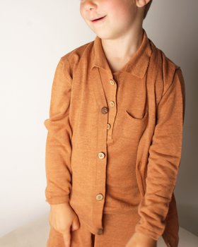 Kinder-Strickjacke aus reiner Baumwolle und reinem Leinen