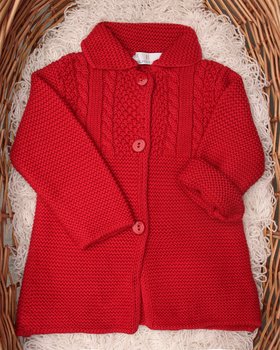 Cappottino Lungo Lavorato in Puro Cotone Bio