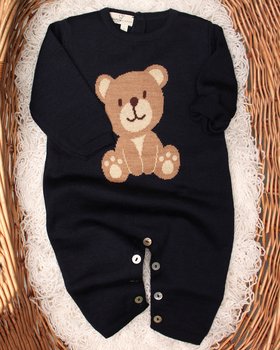 Teddy-Strampler aus reiner Merinowolle für Babys
