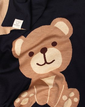 Babydecke Teddy aus reiner Merinowolle
