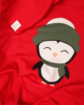 Weihnachts-Hülle für Neugeborene aus reiner Merinowolle