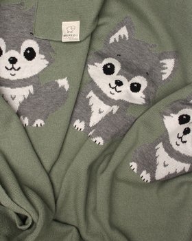 Umschlag Baby-Wiege Wolf aus reiner Merinowolle Ultrafine