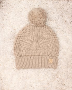 Ultrafeine Pon Pon Mütze Neugeborene aus reiner Merinowolle