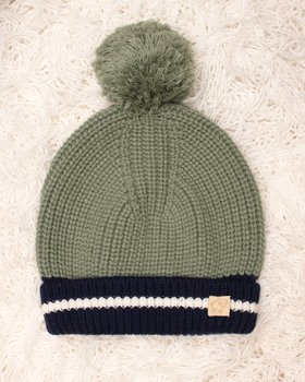 Ultrafeine Pon Pon Mütze Riga Neugeborene aus reiner Merinowolle