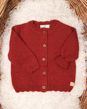 Giacchina Neonata Cardata in Pura Lana Merino Ultrafine