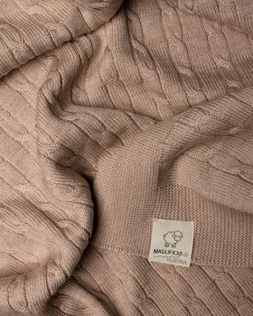 Wiegedecke mit Zöpfen aus reiner Merinowolle 80x100cm